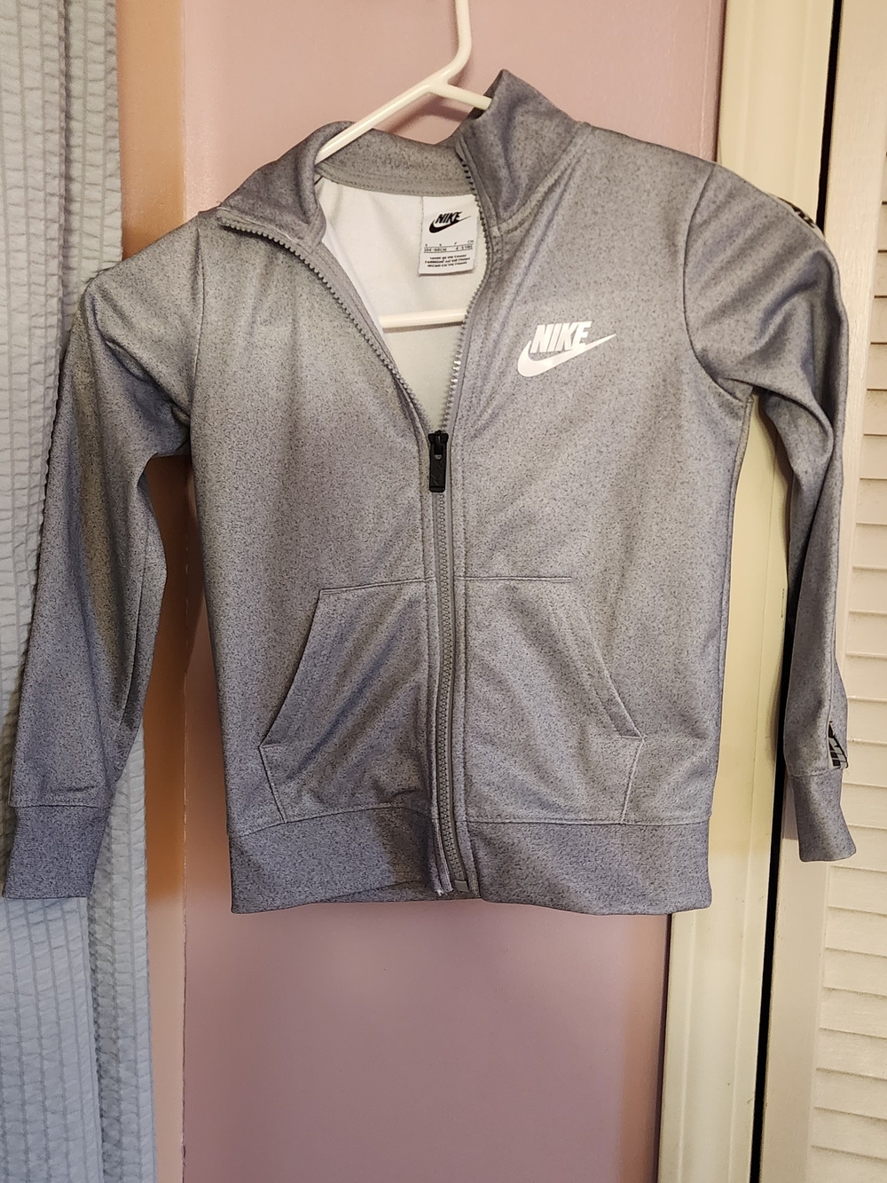 Nike Kids Gray Full-Zip Hoodie Jacket with Logo